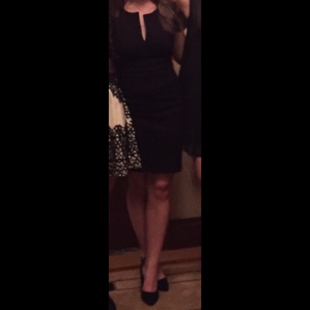 Lulu’s Black TopNotch Midi Dress, Exclusive, Small